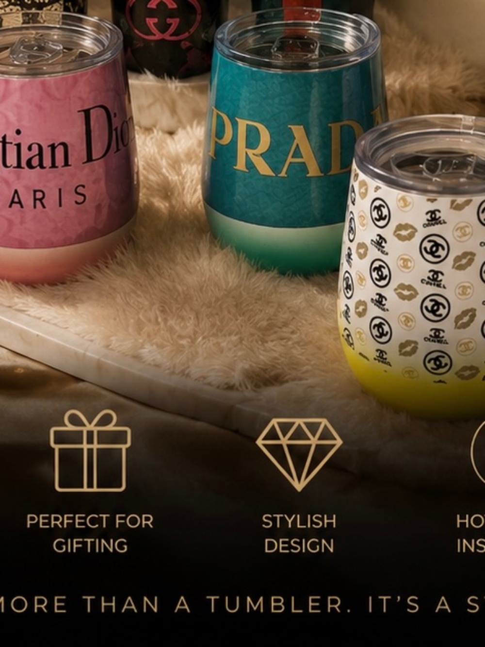 CUSTOM MADE WINE TUMBLERS WITH STRAW AND GIFT BOX BOGO SALE 2 for $30